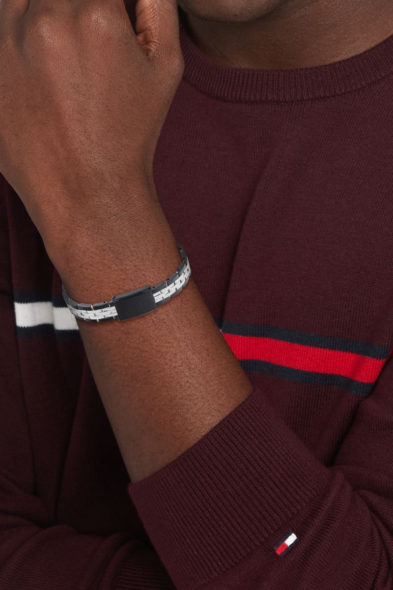 Bransoletka - Czarna - Logo - Tommy Hilfiger - Męska - Prezent dla niego (2790503) - obrazek 3