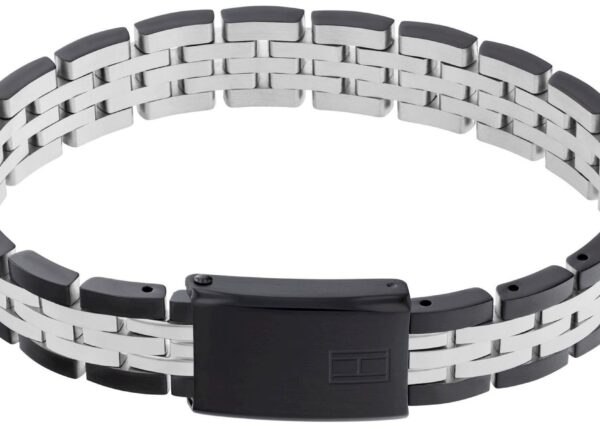 Bransoletka - Czarna - Logo - Tommy Hilfiger - Męska - Prezent dla niego (2790503)