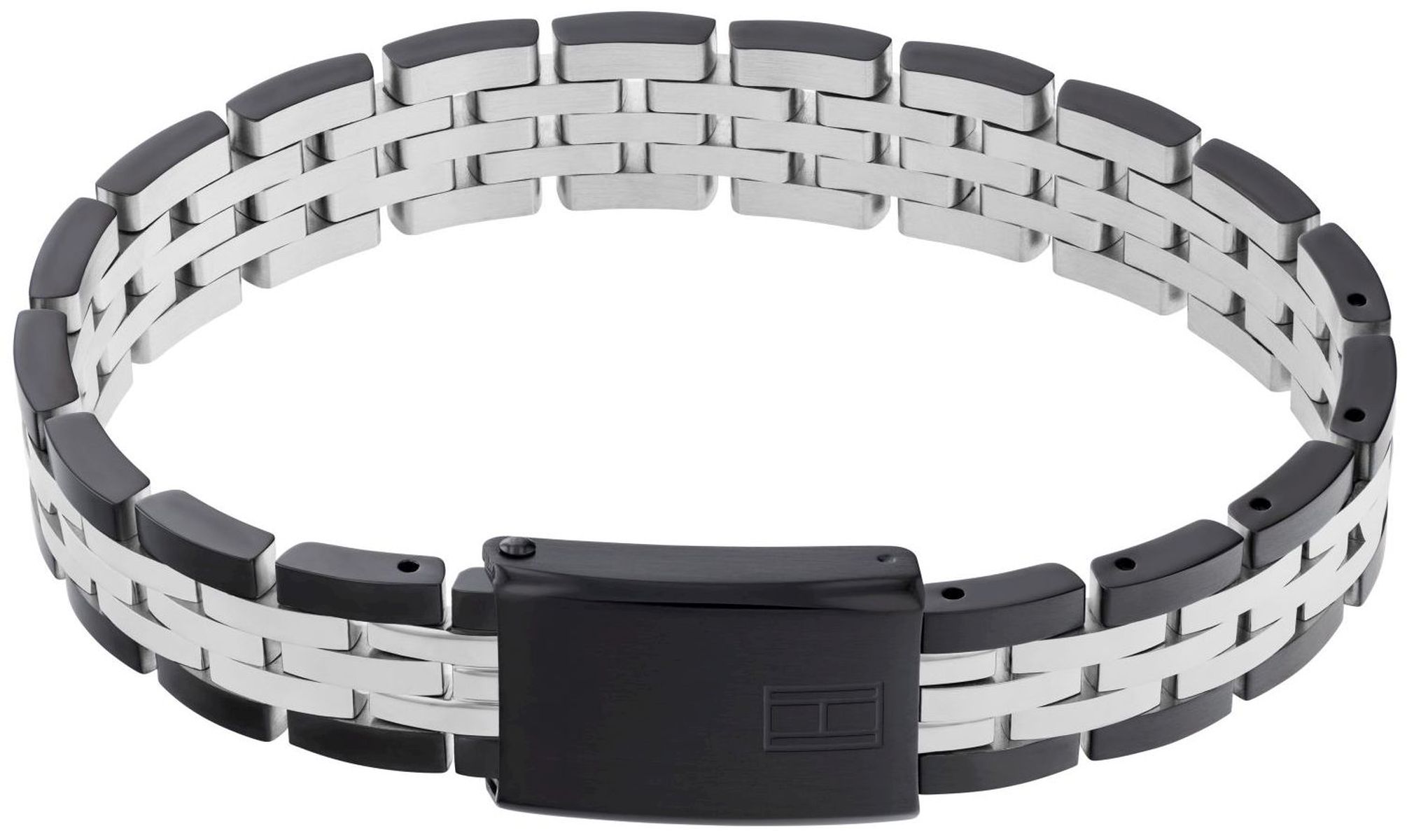 Bransoletka - Czarna - Logo - Tommy Hilfiger - Męska - Prezent dla niego (2790503)