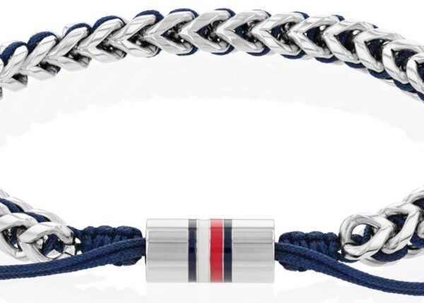 Bransoletka - Srebrna - Logo - Tommy Hilfiger - Męska - Prezent dla niego (2790511)