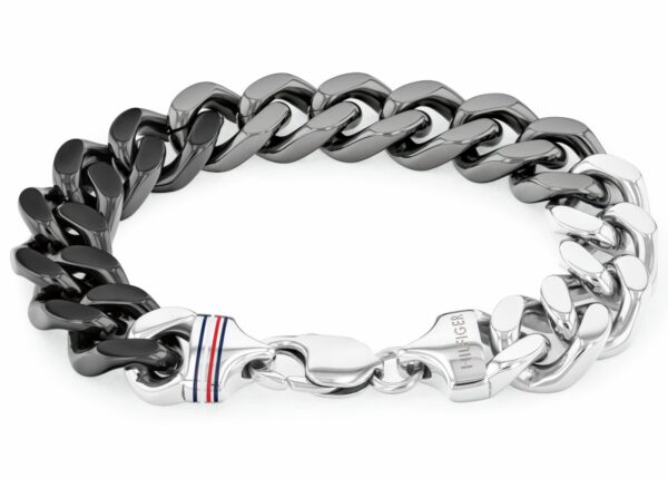 Bransoletka - Czarna - Logo - Tommy Hilfiger - Męska - Prezent dla niego (2790514)