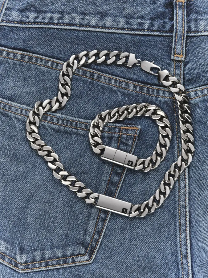 Naszyjnik męski Calvin Klein CK Command 35100100 stal srebrna – ujęcie z boku