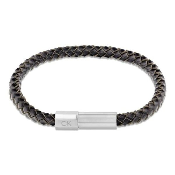 Bransoletka męska Calvin Klein Industrial Facets 35100047 skóra czarna