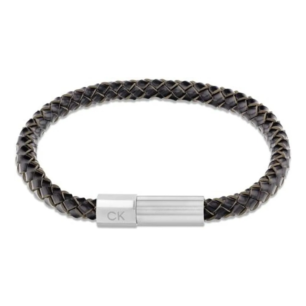 Bransoletka męska Calvin Klein Industrial Facets 35100047 skóra czarna