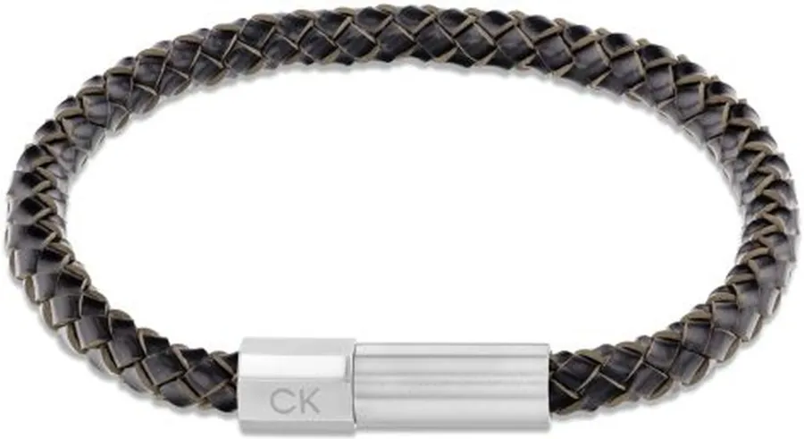 Bransoletka męska Calvin Klein Industrial Facets 35100047 skóra czarna