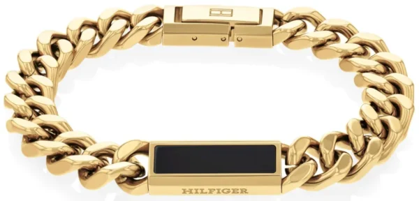 Bransoletka męska Tommy Hilfiger 2790539 stal złota czarny onyks