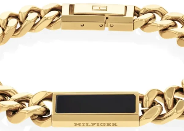 Bransoletka męska Tommy Hilfiger 2790539 stal złota czarny onyks