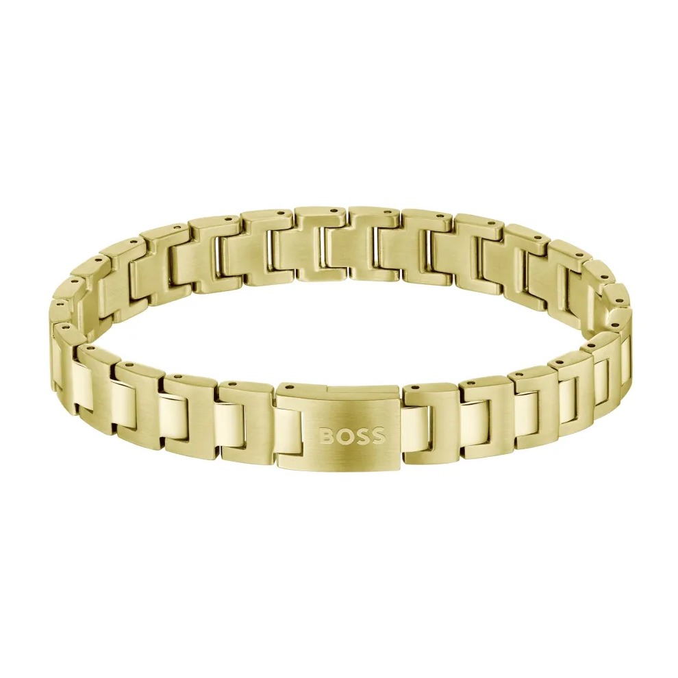 Bransoletka męska BOSS Candor Jewelry 1580753 ze stali szlachetnej w złotym wykończeniu