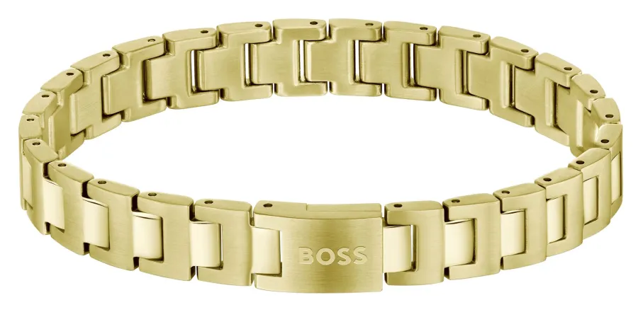 Bransoletka męska BOSS Candor Jewelry 1580753 ze stali szlachetnej w złotym wykończeniu