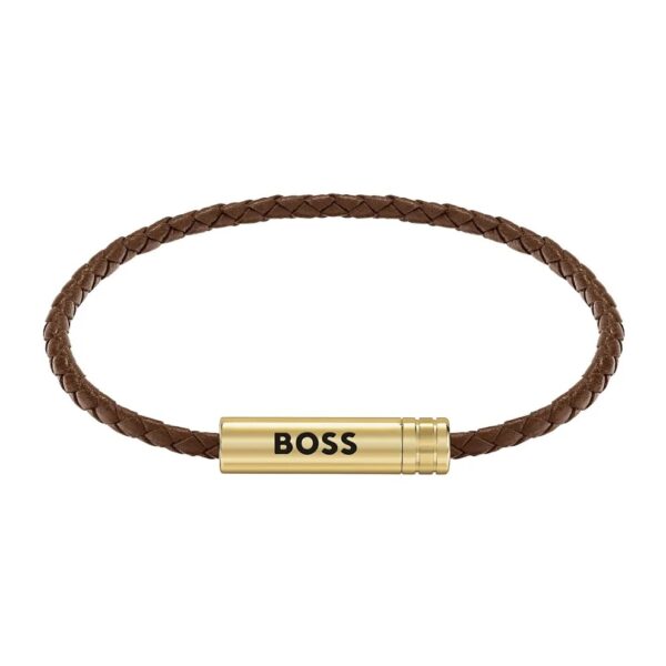 Bransoletka męska BOSS Ares Air 1580876 ze skóry naturalnej w kolorze brązowym