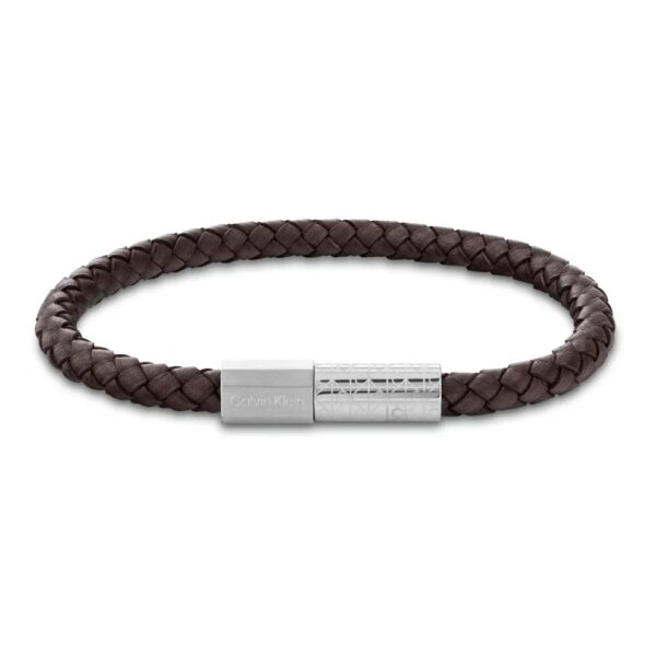 Bransoletka męska Calvin Klein Industrial Facets 35100089 skóra brązowa
