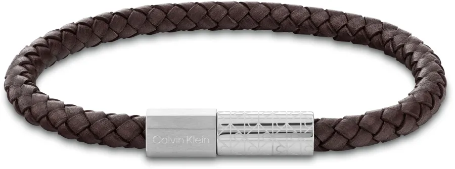 Bransoletka męska Calvin Klein Industrial Facets 35100089 skóra brązowa