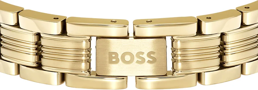 Bransoletka BOSS Emblem 1580887 złota – detal emblematu BOSS