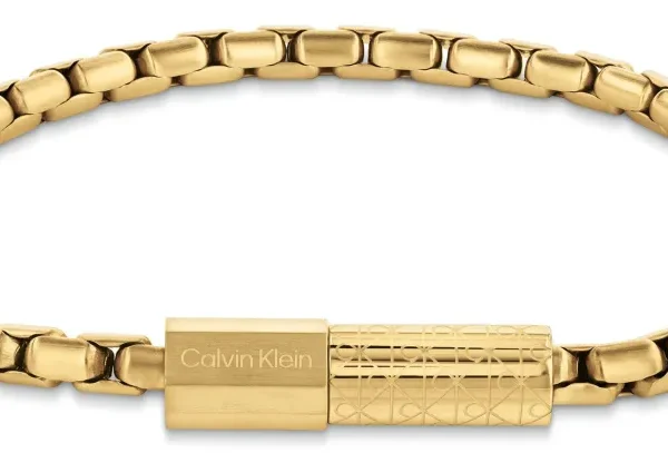 Bransoletka męska Calvin Klein Contoured Barrel 35100095 stal złota
