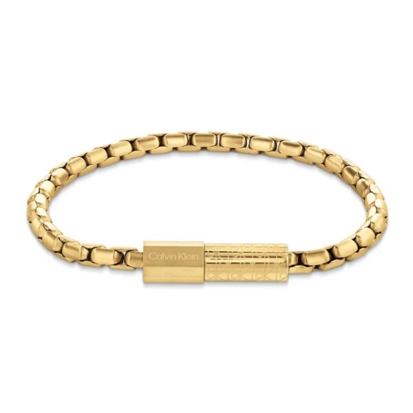 Bransoletka męska Calvin Klein Contoured Barrel 35100095 stal złota