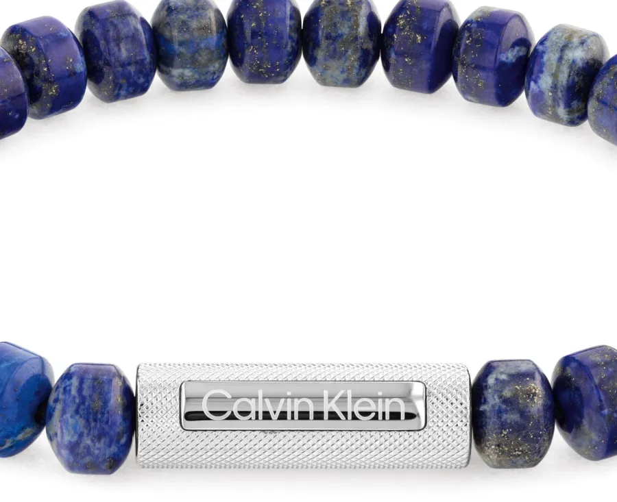 Bransoletka męska Calvin Klein Beaded 35000282 stal i lapis lazuli granatowa – zbliżenie
