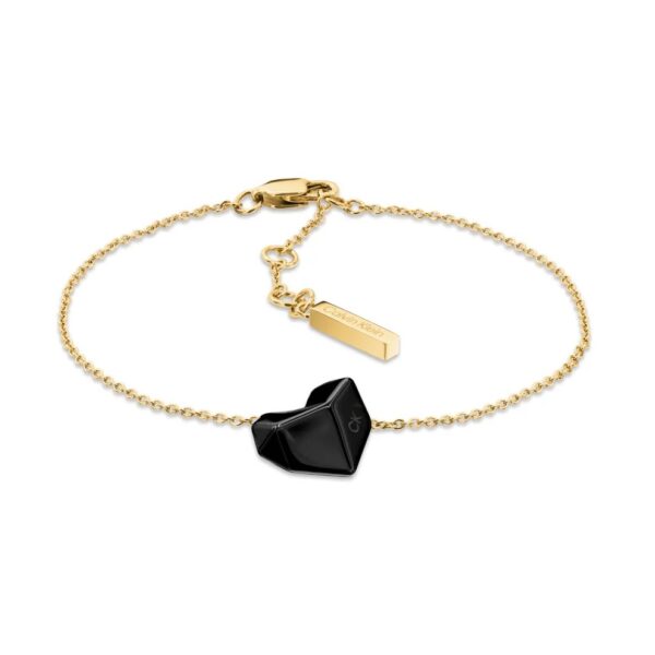 Bransoletka damska Calvin Klein Faceted Heart 35001001 stal złoto-czarna