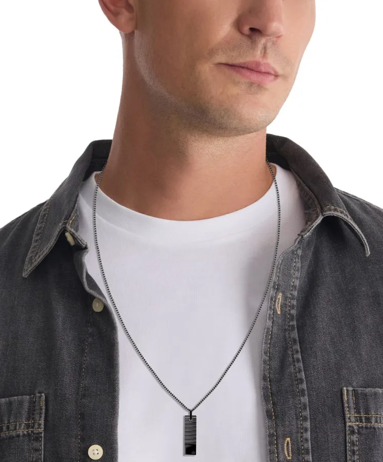 Naszyjnik męski Calvin Klein CK Parallel 35100086 stal grafitowa – zbliżenie
