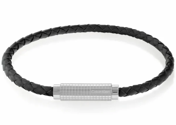 Bransoletka męska Calvin Klein Modern Grid 35000582 skóra czarna