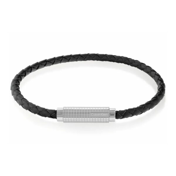 Bransoletka męska Calvin Klein Modern Grid 35000582 skóra czarna