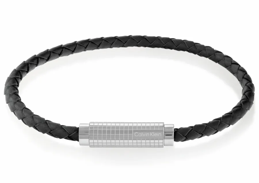 Bransoletka męska Calvin Klein Modern Grid 35000582 skóra czarna