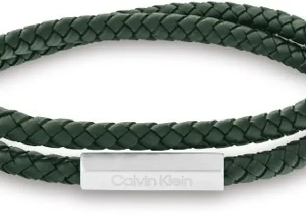 Bransoletka męska Calvin Klein Latch 35100018 skóra zielona