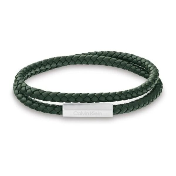 Bransoletka męska Calvin Klein Latch 35100018 skóra zielona