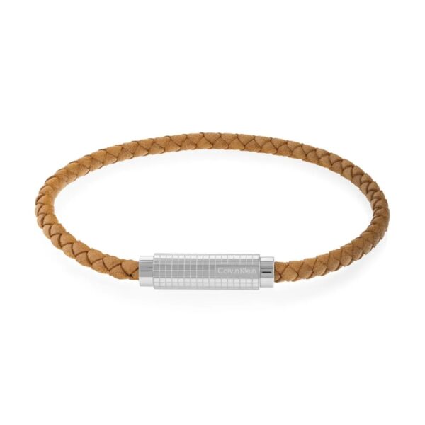 Bransoletka męska Calvin Klein Modern Grid 35000422 skóra brązowa