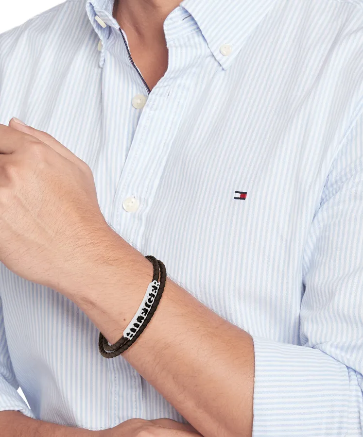 Bransoletka męska Tommy Hilfiger 2790589 skóra brązowa – zbliżenie