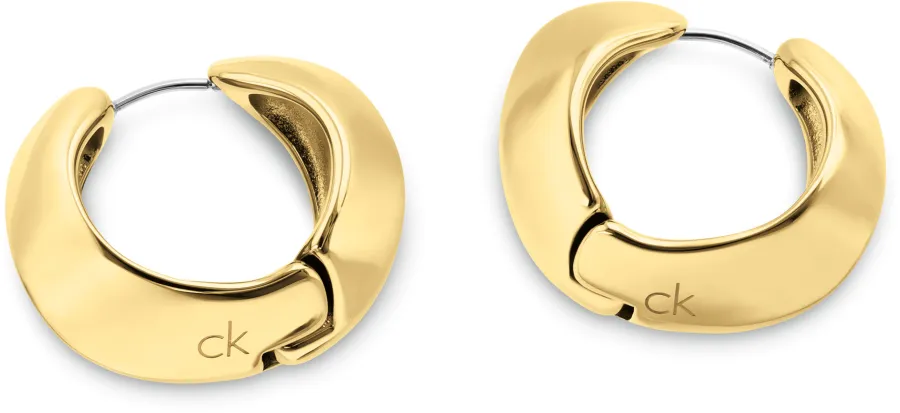 Kolczyki damskie Calvin Klein Sculpted 35000820 stal złota – detal