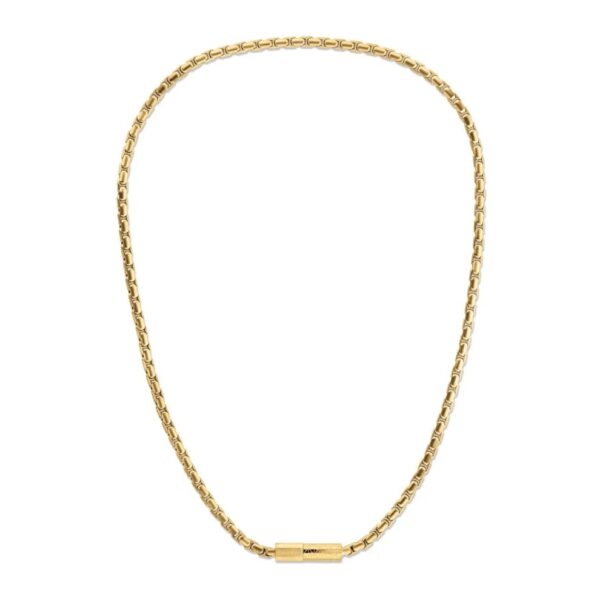 Naszyjnik męski Calvin Klein Contoured Barrel 35100093 stal złota