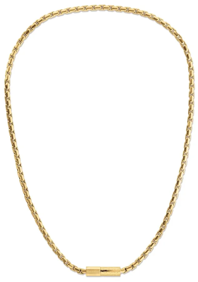 Naszyjnik męski Calvin Klein Contoured Barrel 35100093 stal złota