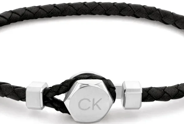 Bransoletka męska Calvin Klein Latch 35000260 skóra czarna