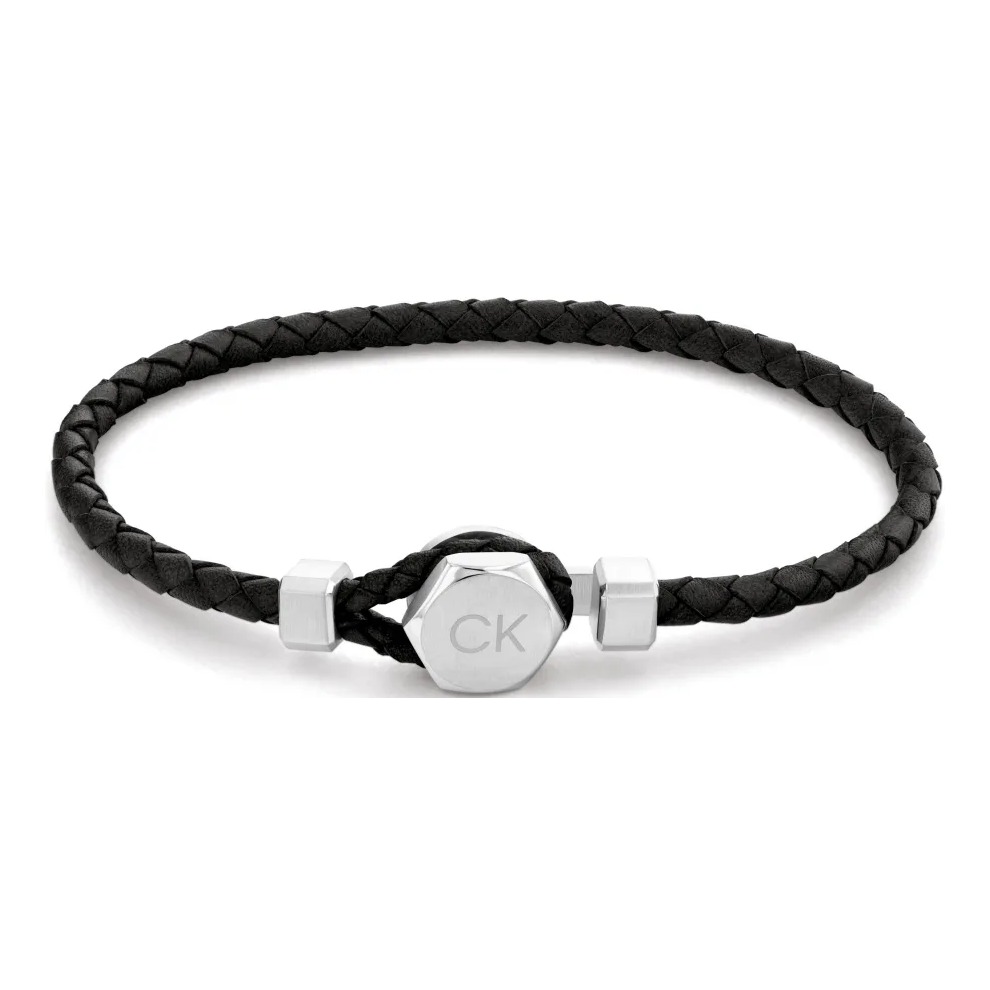 Bransoletka męska Calvin Klein Latch 35000260 skóra czarna