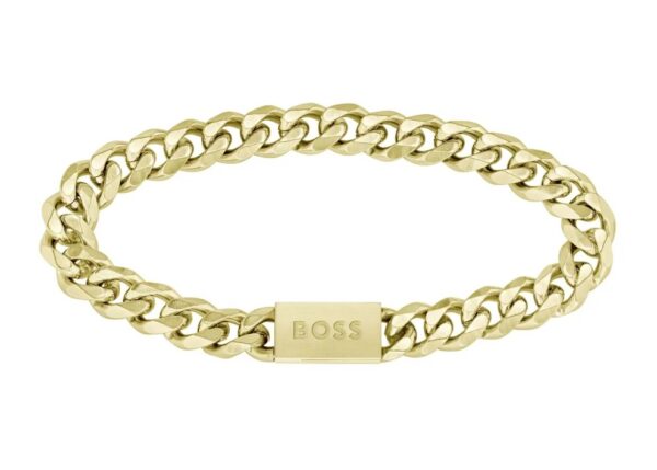 Bransoletka męska BOSS Chain For Him 1580403M ze stali szlachetnej w złotym wykończeniu