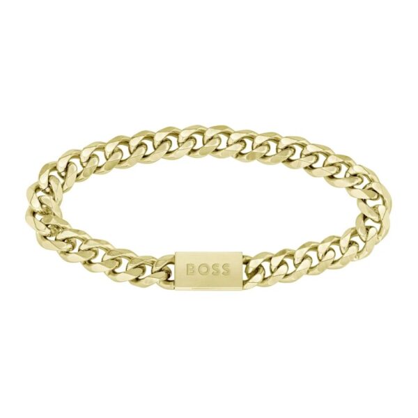Bransoletka męska BOSS Chain For Him 1580403M ze stali szlachetnej w złotym wykończeniu