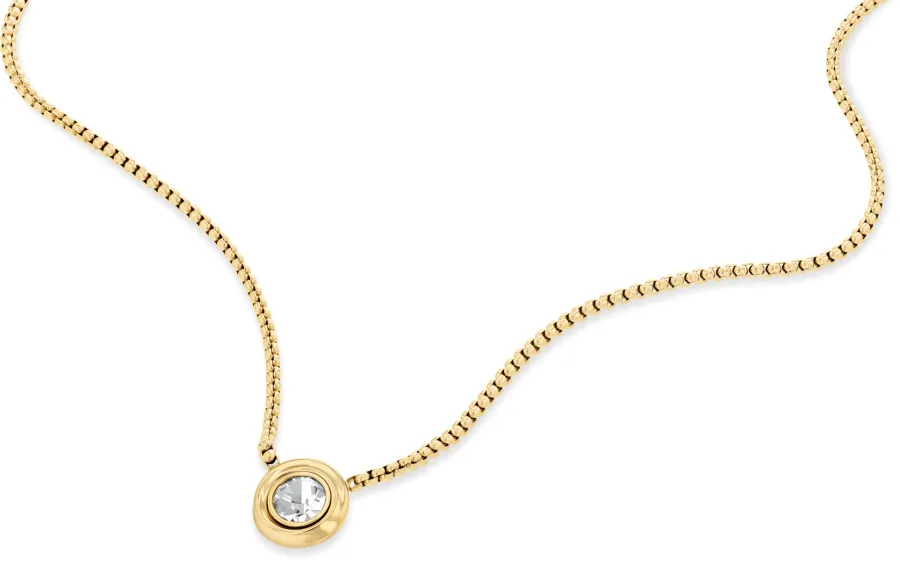 Naszyjnik damski Calvin Klein Twisted Bezel Solitaire 35000770 stal złota – detal oprawy