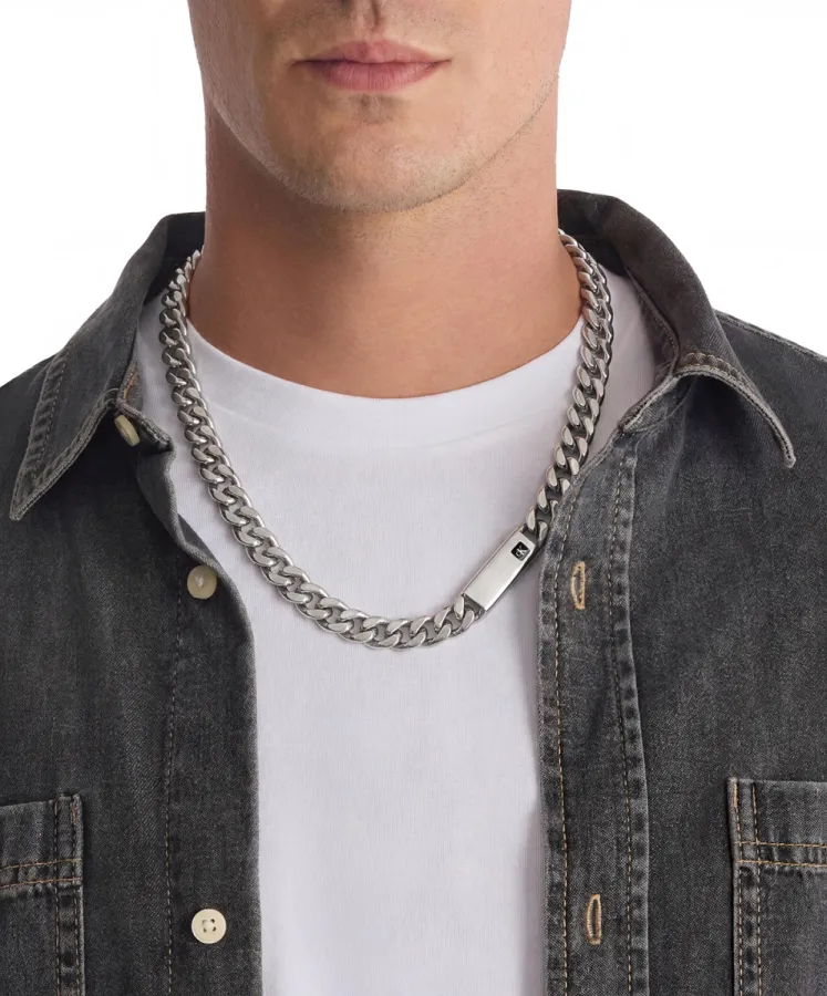 Naszyjnik męski Calvin Klein CK Command 35100100 stal srebrna – zbliżenie na ogniwa