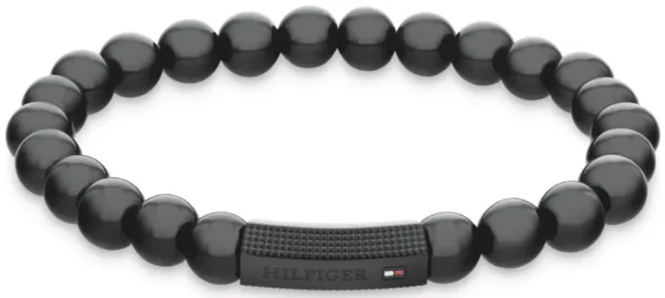 Bransoletka męska Tommy Hilfiger 2790581 stal i onyks czarna