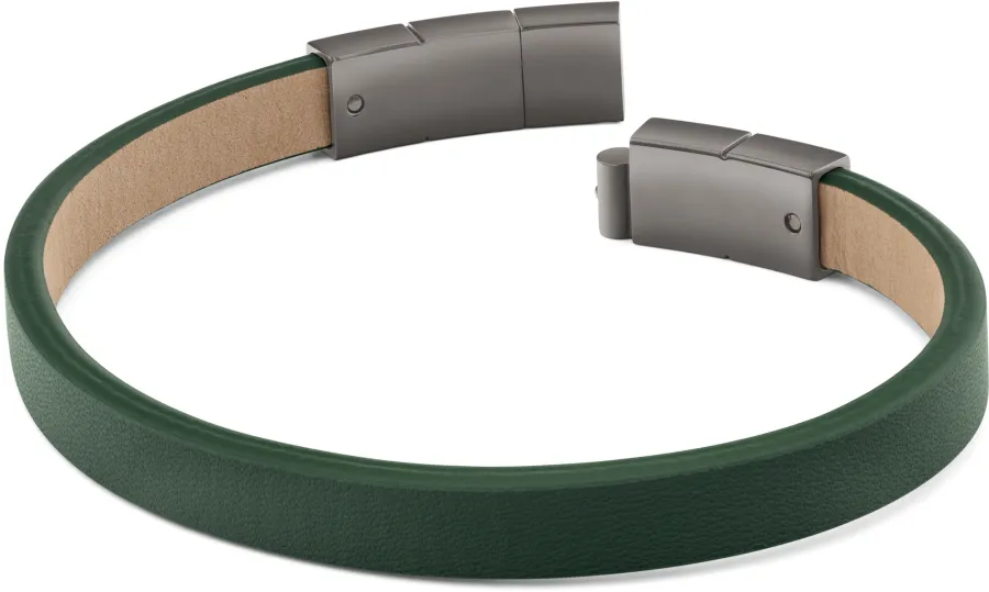 Bransoletka męska Calvin Klein Minimalistic Squares 35100063 skóra zielona – detal