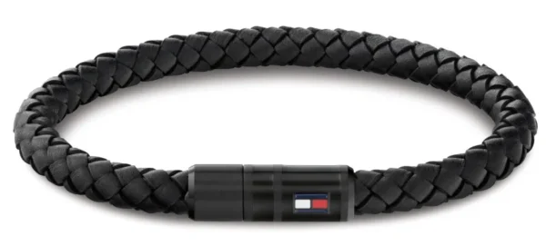 Bransoletka męska Tommy Hilfiger 2790641S skóra czarna