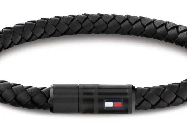Bransoletka męska Tommy Hilfiger 2790641S skóra czarna