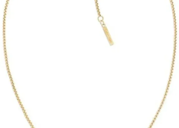 Naszyjnik damski Calvin Klein Twisted Bezel Solitaire 35000770 stal złota