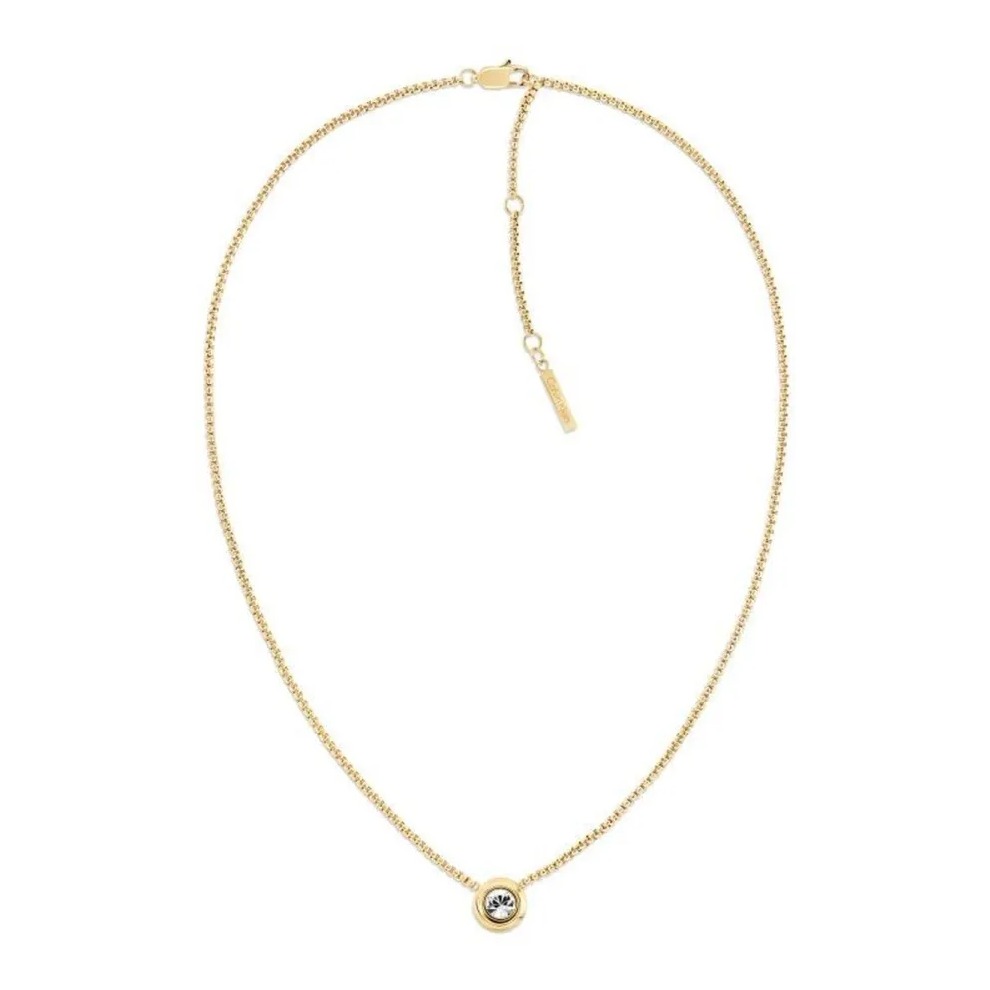 Naszyjnik damski Calvin Klein Twisted Bezel Solitaire 35000770 stal złota