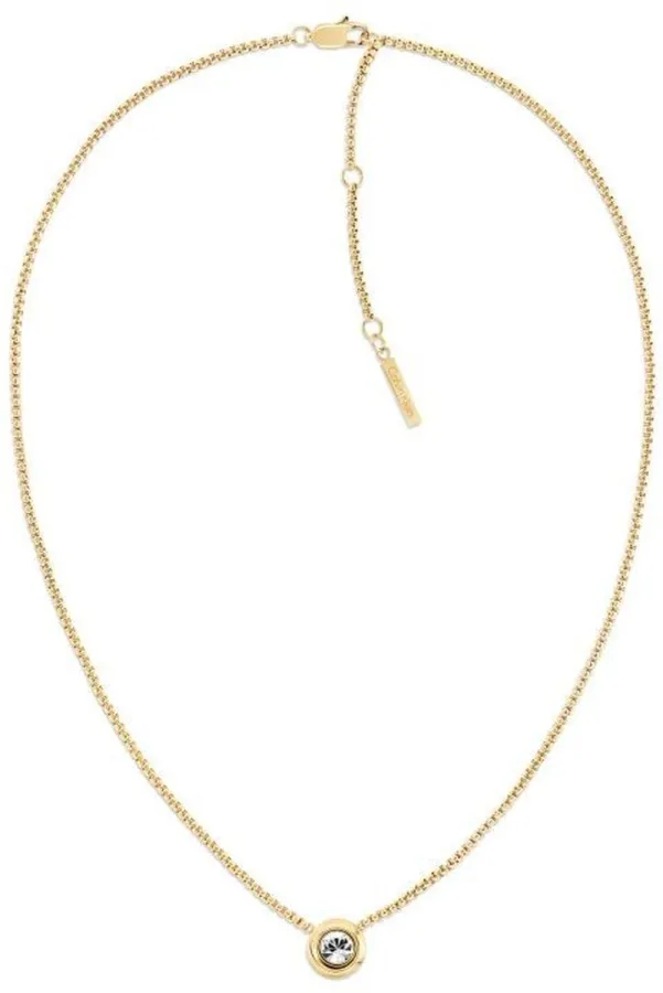 Naszyjnik damski Calvin Klein Twisted Bezel Solitaire 35000770 stal złota
