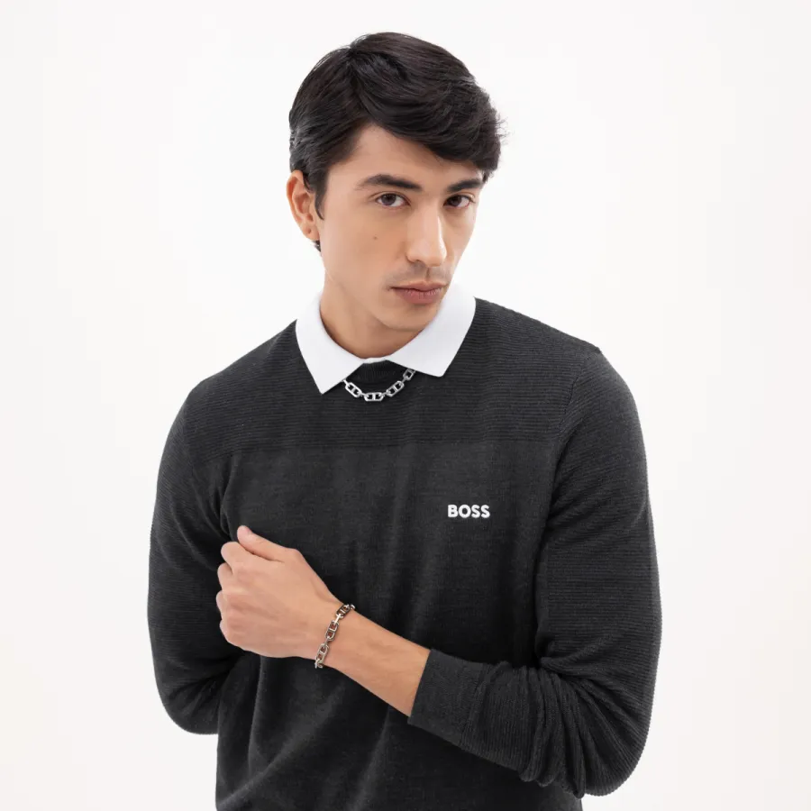 Bransoletka BOSS Kode Chain 1580727M stalowa – zapięcie z logo BOSS