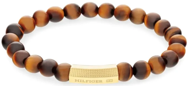 Bransoletka męska Tommy Hilfiger 2790582 stal i kamień brązowo-złota