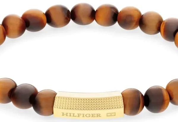 Bransoletka męska Tommy Hilfiger 2790582 stal i kamień brązowo-złota