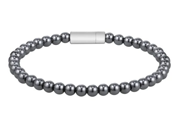 Bransoletka męska BOSS Sphere Beads 1580790M z hematytu i stali szlachetnej
