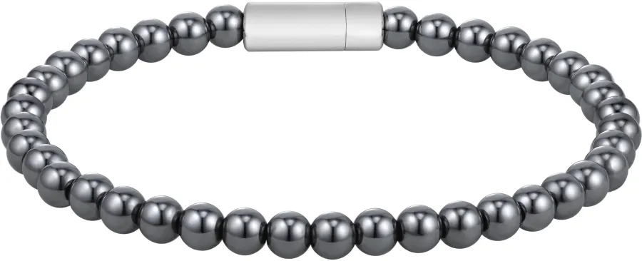 Bransoletka męska BOSS Sphere Beads 1580790M z hematytu i stali szlachetnej